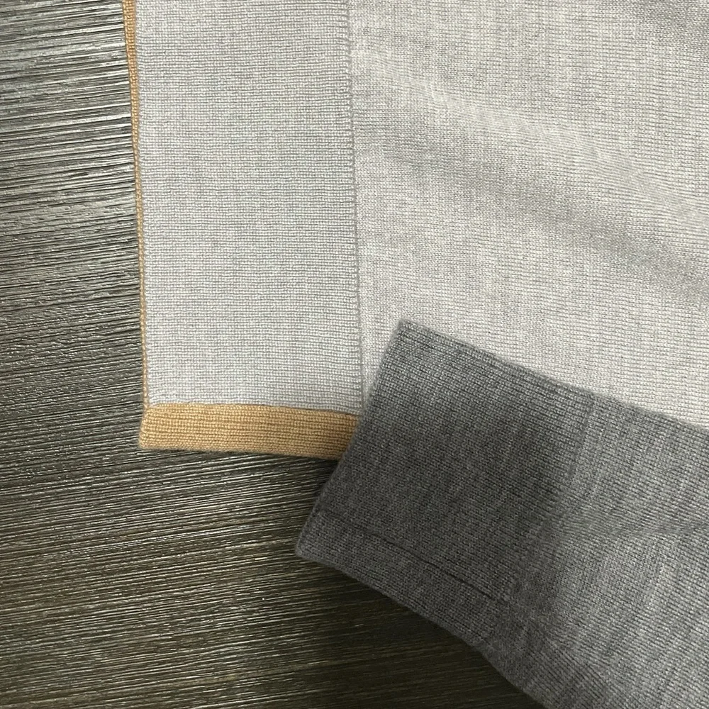 Marks and Spencer Merino Wool Light Brown and Grey Sweater - Picture 11 of 13